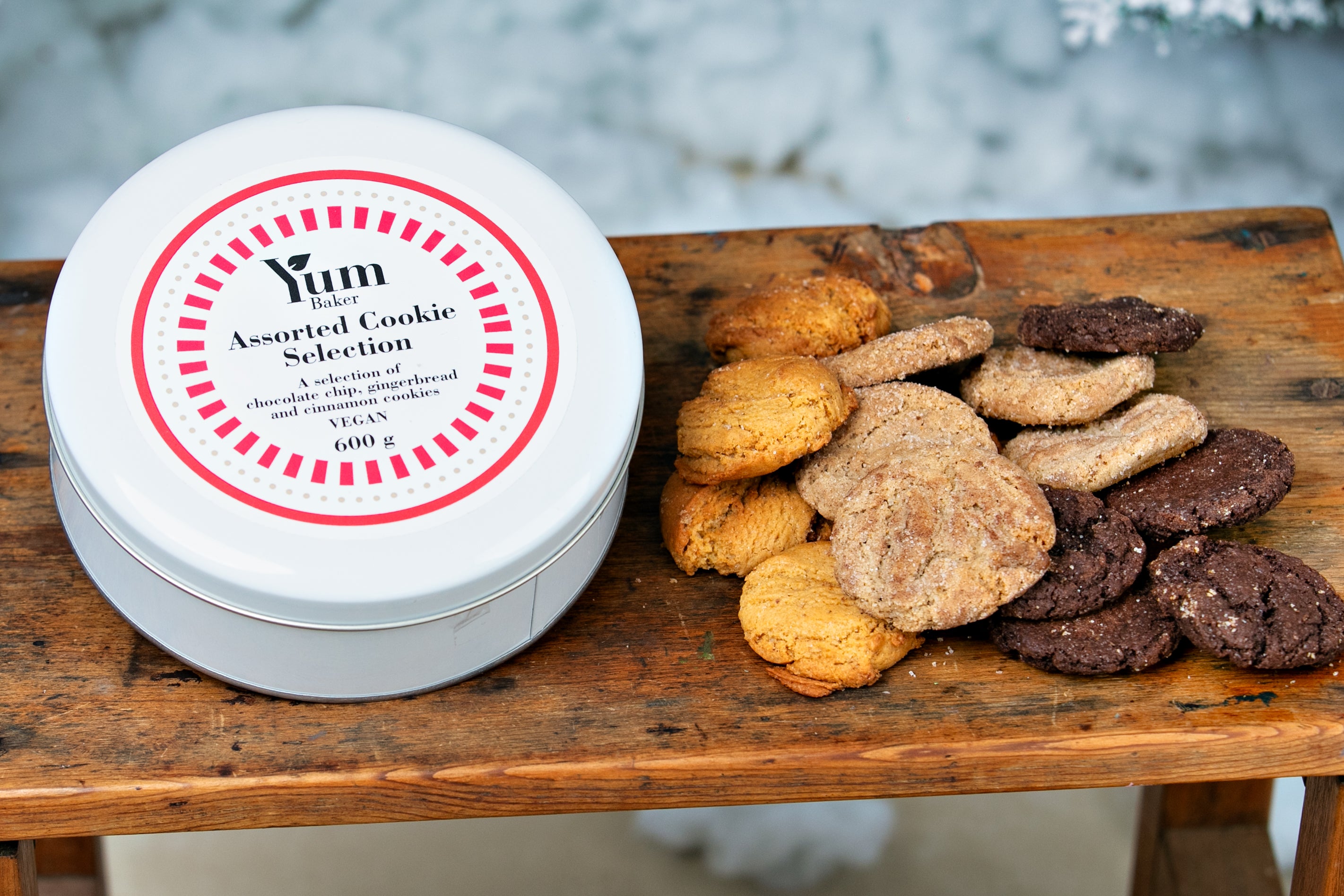 Assorted Cookie Selection in White Tin |  600g (Nationwide Shipping)